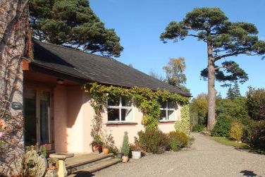Front entrance and patio looking north