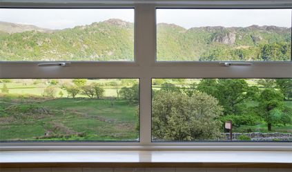 View from Cocklety How Stable Loft's kitchen sink