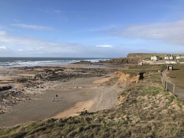 Over looking Middle beach with Crooklets beach in the background, Bude.