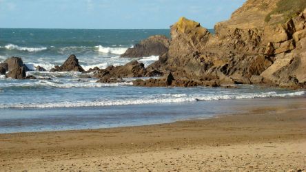 Surfs up at Crooklets beach