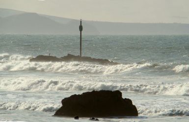Iconic barrel rock Bude