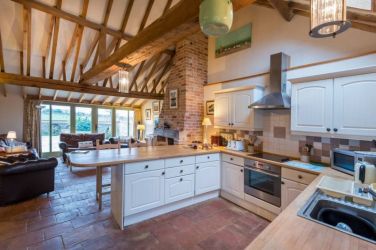 Open plan kitchen and sitting room
