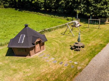 BBQ cabin and playground