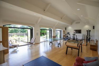 The state-of-the-art gym has table tennis and table football.
