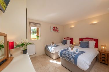 Bedrooms set up as twins