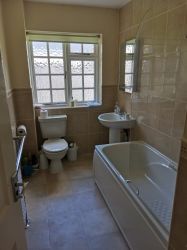 Bathroom with shower over bath