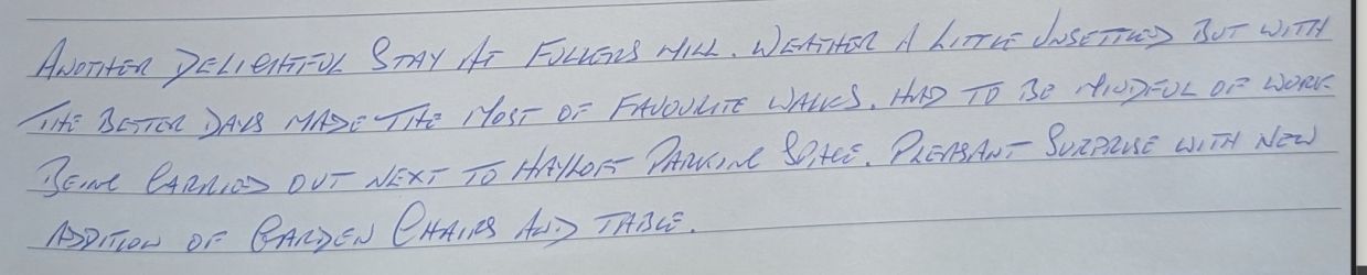 Fullers Mill Guest Book 22nd Sept 2025 Colin Lindy & Family