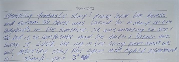 Fullers Mill Guest Book 10th Apr 2026 Karen & Simon Surrey