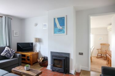 Lounge with wood burning stove