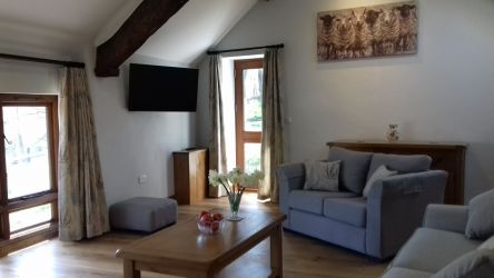 Up stairs living room with the Juliet balcony