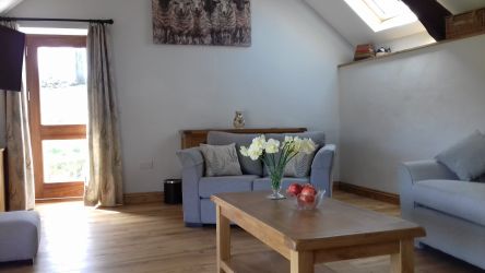Living room with sky light