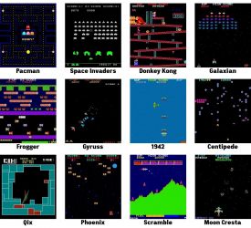 Challenge your friends to one of 60 retro arcade games