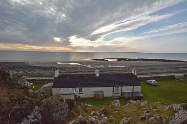 View out to sea, from hill behind cottage