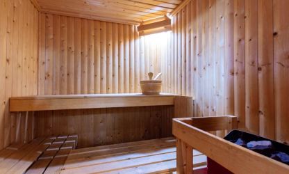 Relaxing time in sauna room in Fairlea Grange