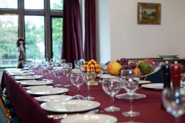 Large dining room caters for friends and family celebrations at the Manor on the Monnow