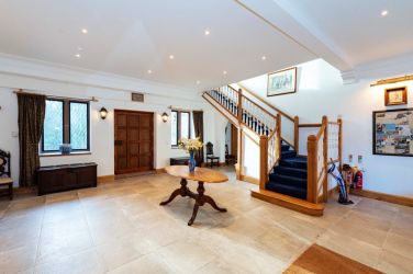 Impressive hall and staircase in The Manor on the Monnow