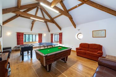Pool, Table Tennis and Table football all part of the games room at The Manor on the Monnow