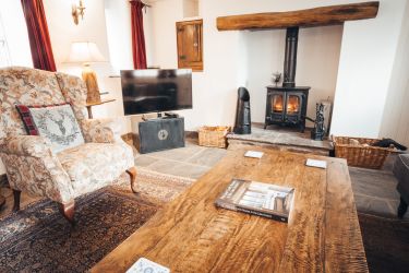 Living room with underfloor heating.