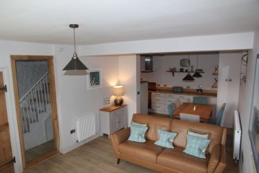 Living room with log burner