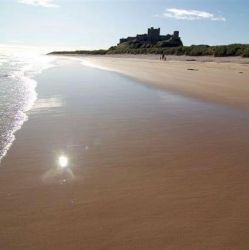 Miles and miles and miles of sandy beaches, with Bamburgh Castle at the end