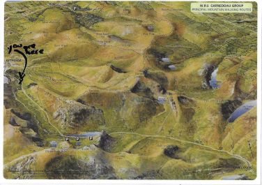 Bird view of Nant Francon valey where cottage is