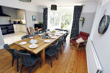 Dining room looking through to garden and kitchen