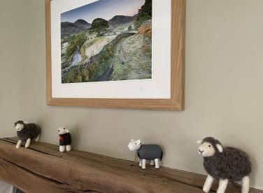Herdwick sheep in the countryside nearby...and on the shelf here too