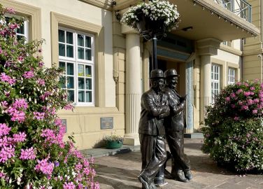 Statue of Ulverston-born Stan Laurel and Oliver Hardy in Ulverston