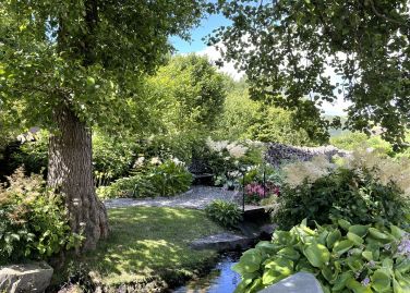 Beck and summer garden at Howe Foot