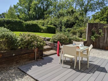 The view from the garden in the other direction looks across the fields to Dartmoor
