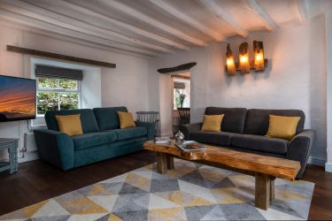 Living room 1: The Old Farmhouse, living room with 3 sofas, log burner & smart TV