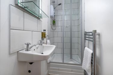 Bathroom 2: The Old Farmhouse, Shower room with sink (upstairs)