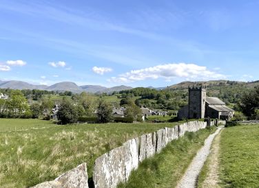 Traditional slate shard fencing at Hawkshead