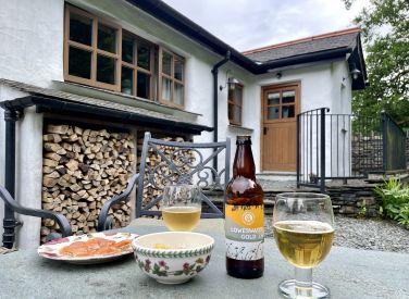 Early evening drinks and nibbles on the patio