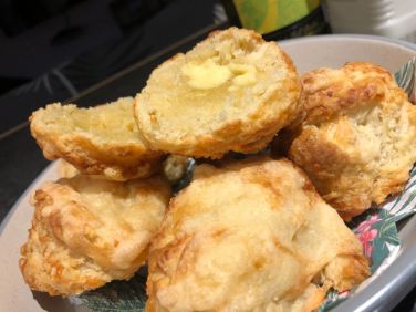 Home made cheese scones. One of our savoury option welcome pack.