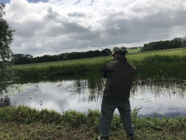 One of our guests enjoying fishing the river.