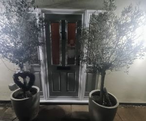 Party Entrance with outside lighting
