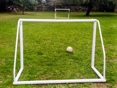 Small football pitch in garden  (6 by 4 gaols)