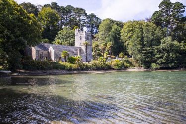 Creek view of the church