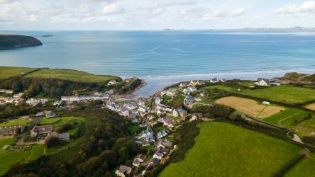 Aerial view of Little Haven from land.