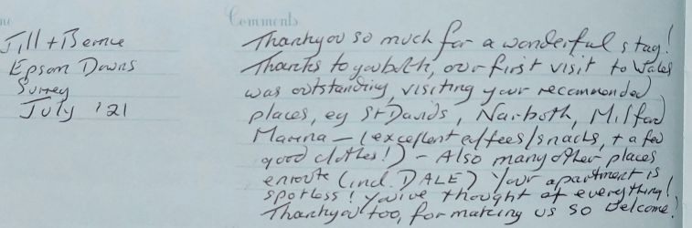 What the customer has written.