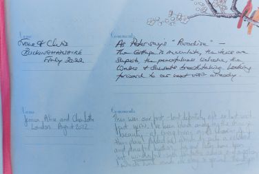 Few comments from the customer Guest Book