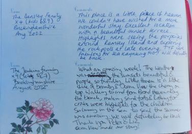 Few comments from the customer Guest Book