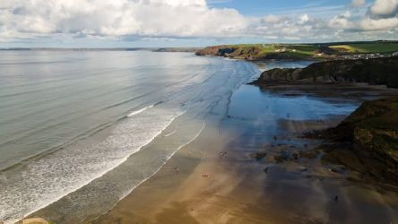 View of our sandy beach, when the tide is out you can walk to Broad Haven on it.