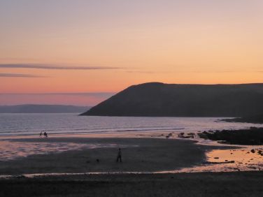 Sunset at Manorbier Beach.