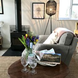 Relax and enjoy a glass of wine and a read