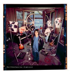 Oasis in  the studio AKA party room Monnow Valley Studios Monmouthshire