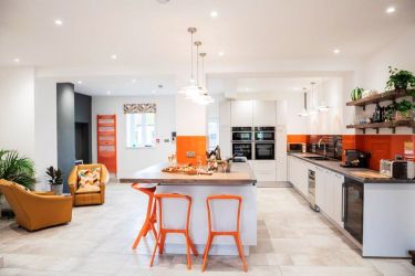 Large bright kitchen with double ovens Monnow Valley Studios