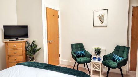 Seating area in second floor bedroom