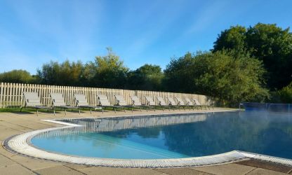 One of the two outside pools.